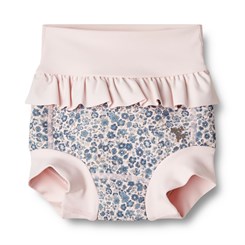 Wheat neoprene swim pants Ruffle - Blue flower meadow